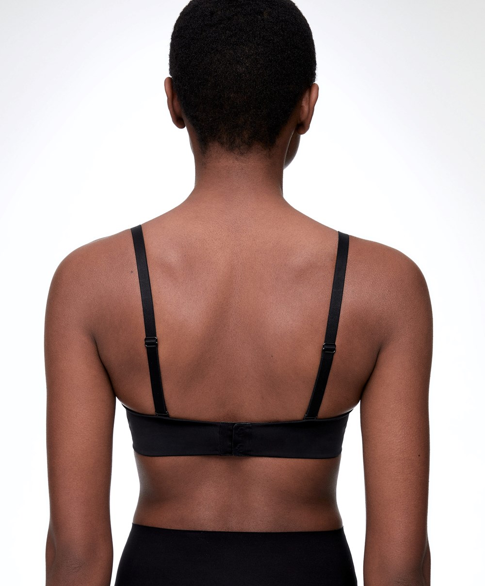 Oysho Polyamide Push-up Bra With Removable Straps Fekete | JZNCMG-862