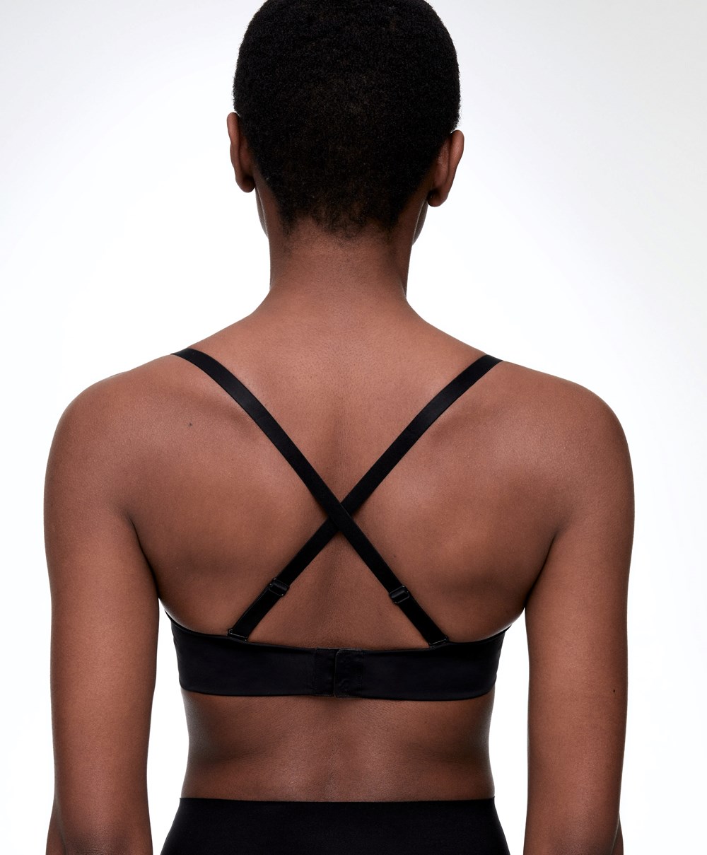 Oysho Polyamide Push-up Bra With Removable Straps Fekete | JZNCMG-862