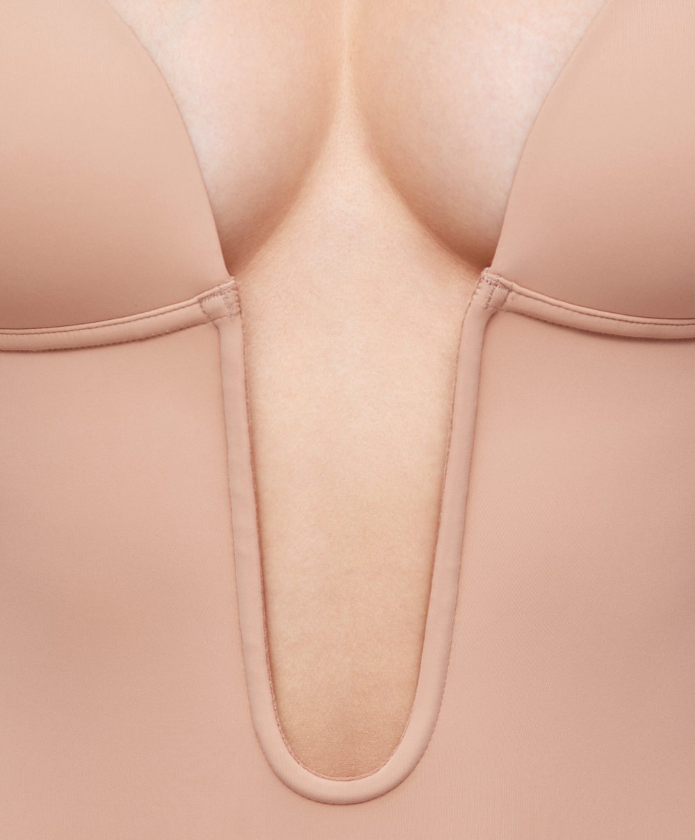 Oysho Polyamide U-neckline Pántos Body Bézs | KRJMUA-196