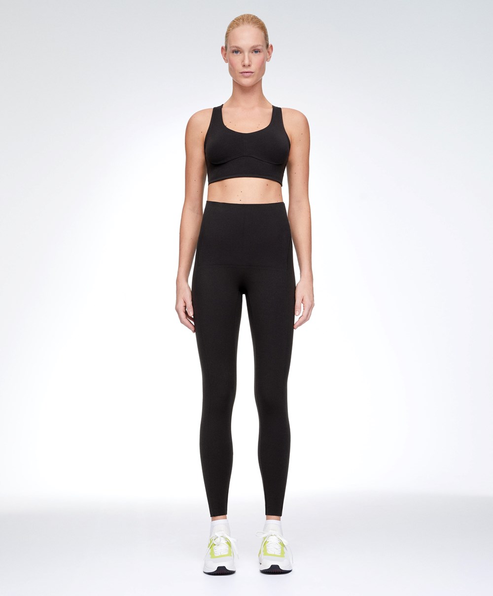 Oysho Post-partum 65cm Compressive Leggings Fekete | SQRLTW-368