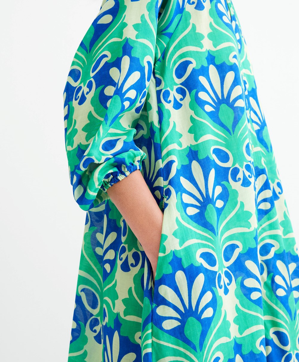 Oysho Printed Pamut Tunic Ruha Zöld | TNWEMH-580