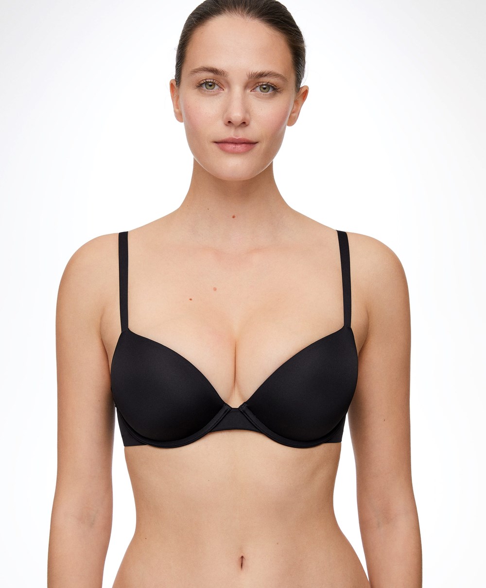 Oysho Push-up Classic Bra In Polyamide Fekete | VNKHBQ-145