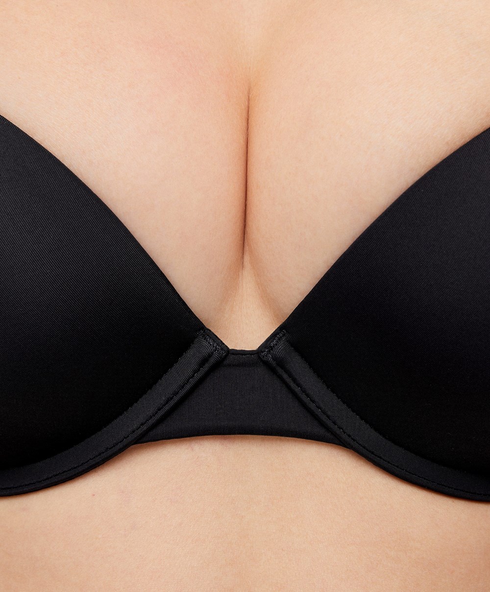 Oysho Push-up Classic Bra In Polyamide Fekete | VNKHBQ-145