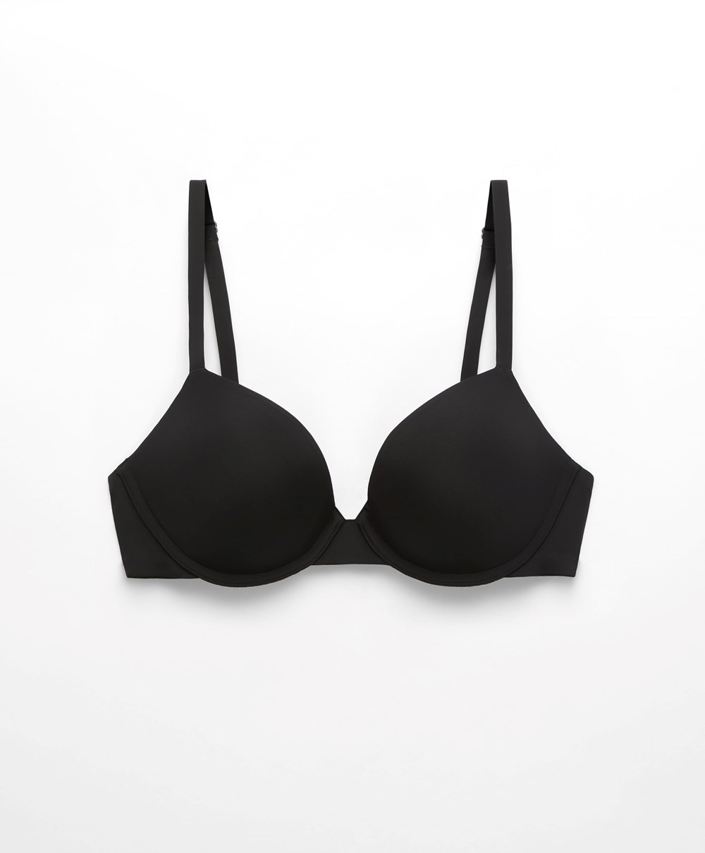 Oysho Push-up Classic Bra In Polyamide Fekete | VNKHBQ-145