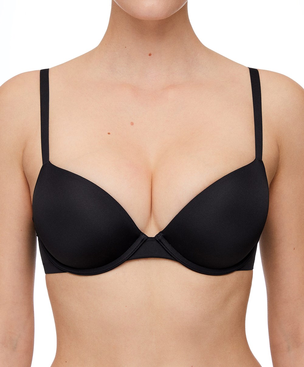 Oysho Push-up Classic Bra In Polyamide Fekete | VNKHBQ-145