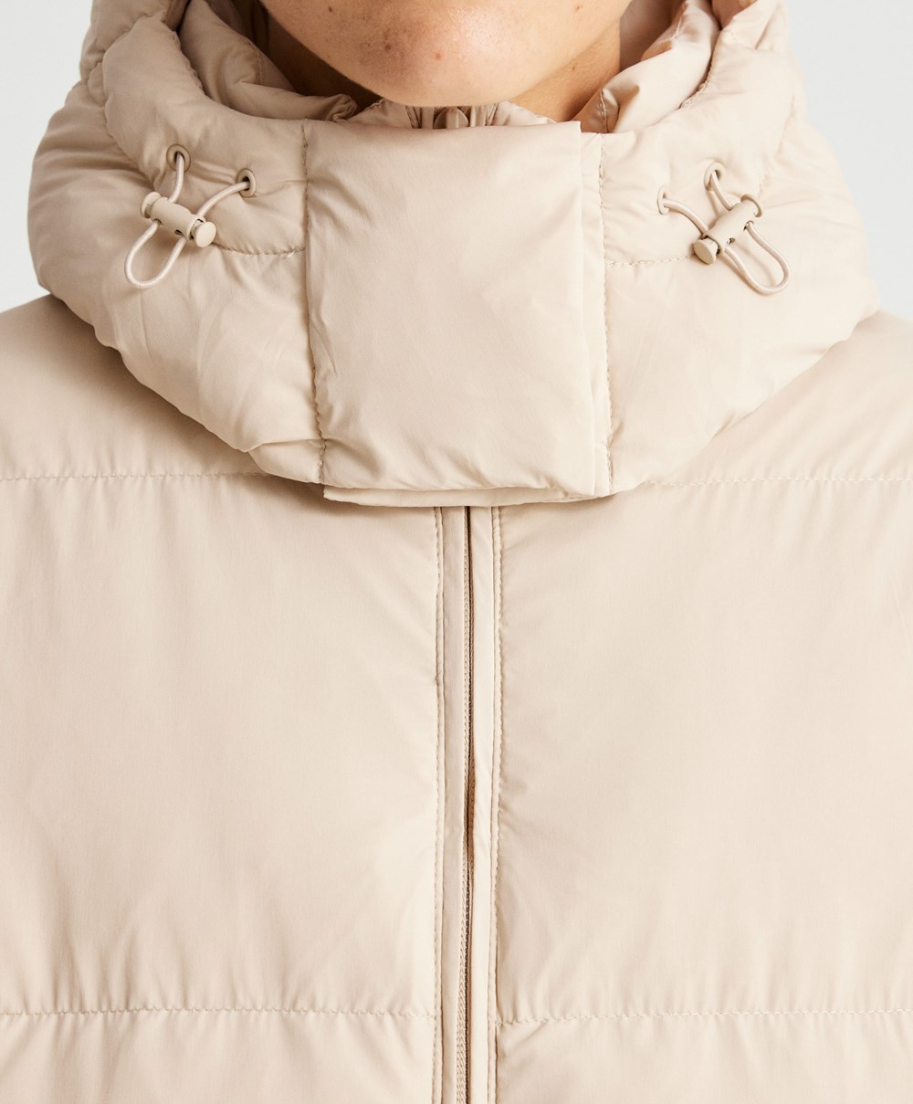 Oysho Párnázott Down Jacket Bézs | KIGPOD-538