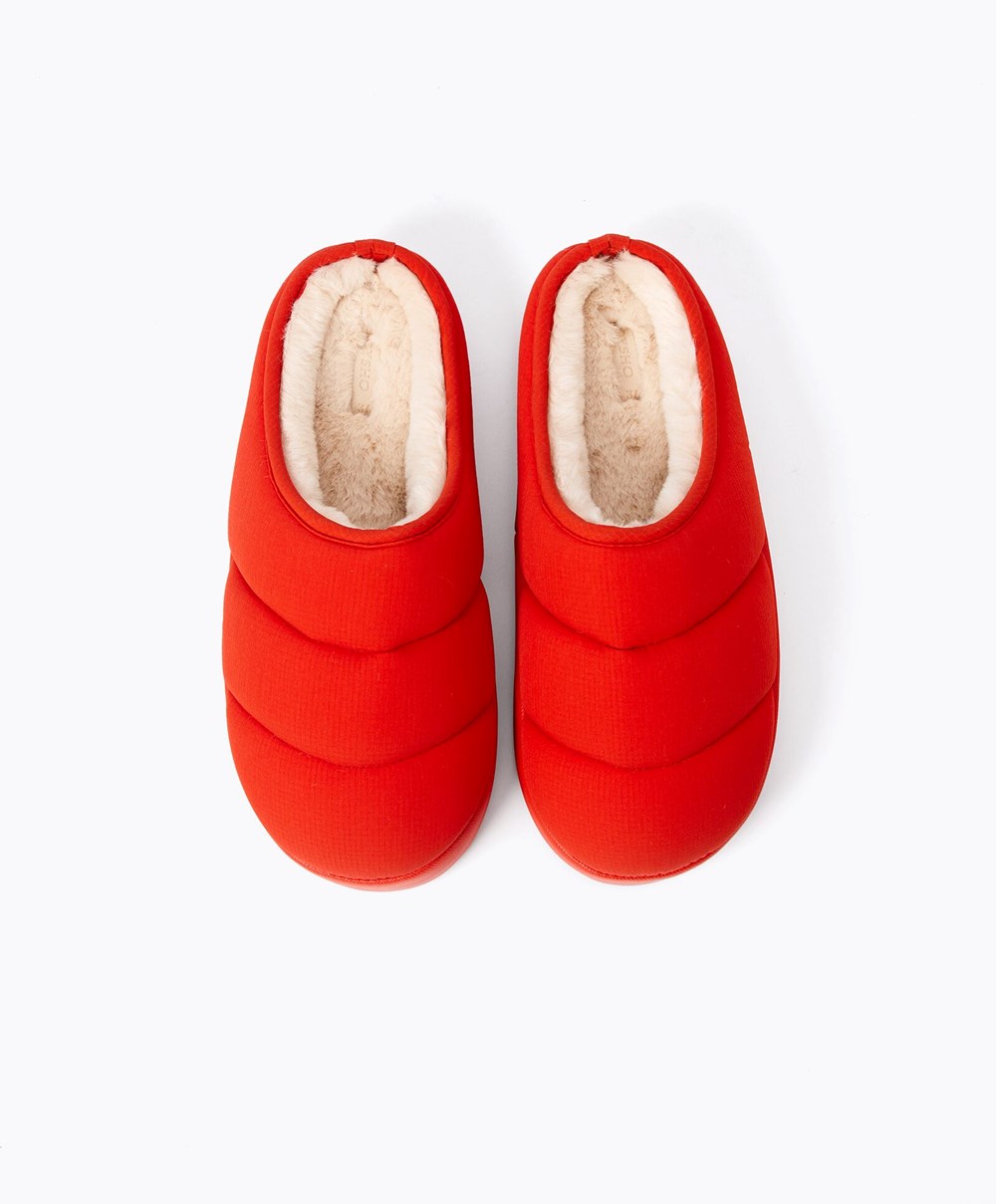 Oysho Párnázott Nejlon Slippers Narancssárga | AOREUL-345