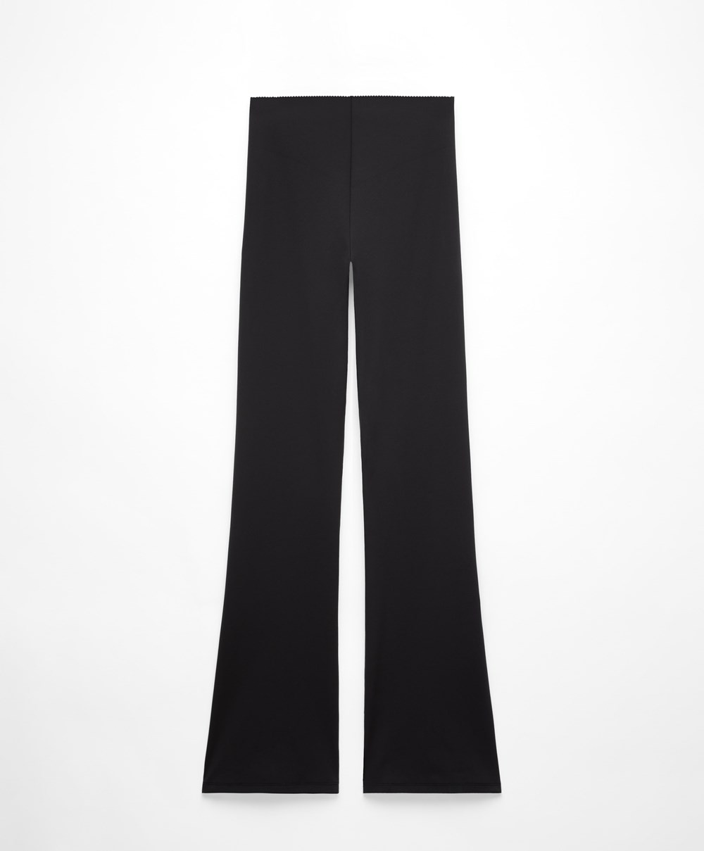 Oysho Raise Up Compressive Flare Trousers Fekete | KTAHIP-508