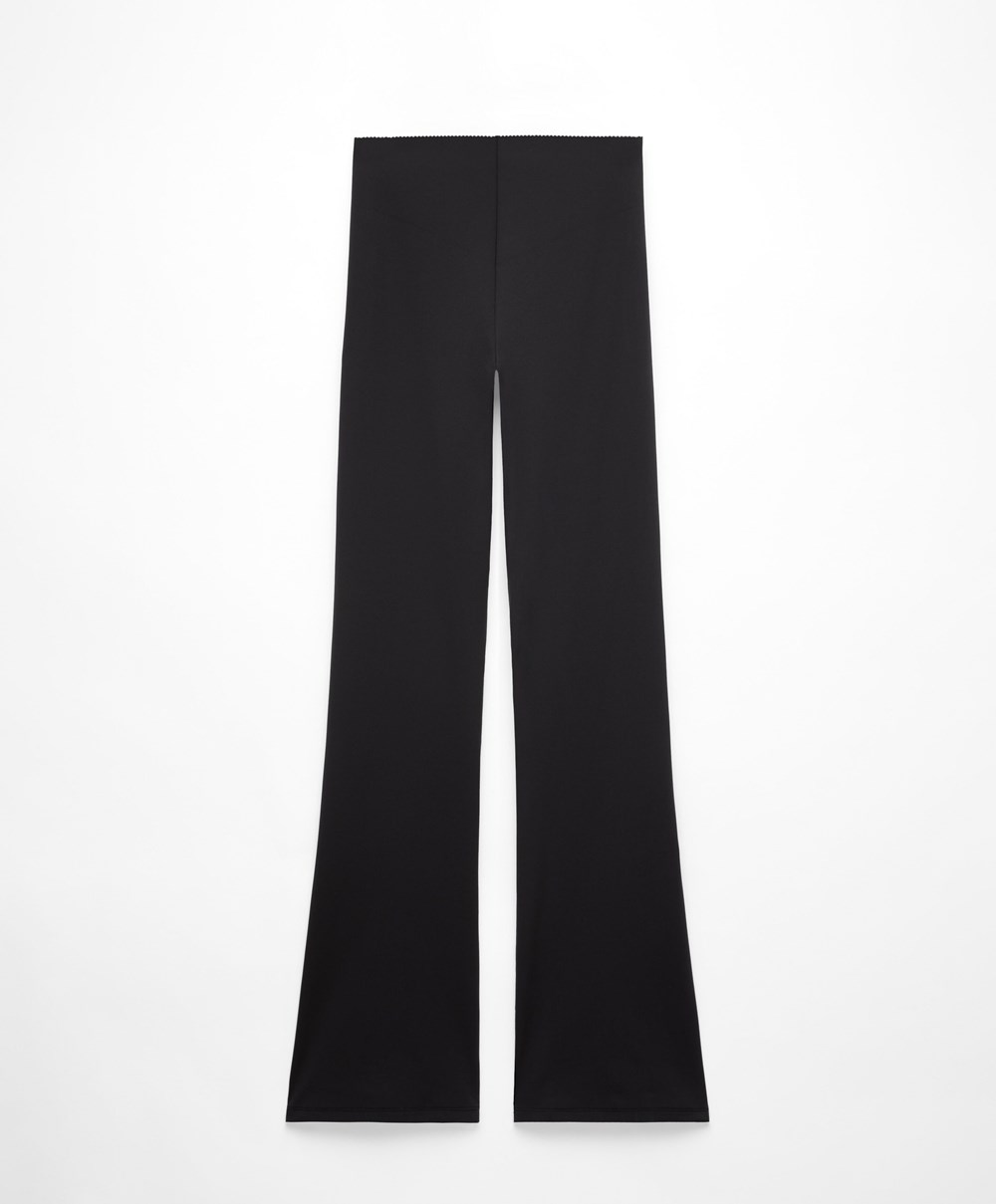 Oysho Raise Up Compressive Flare Trousers Fekete | LFOBSK-670