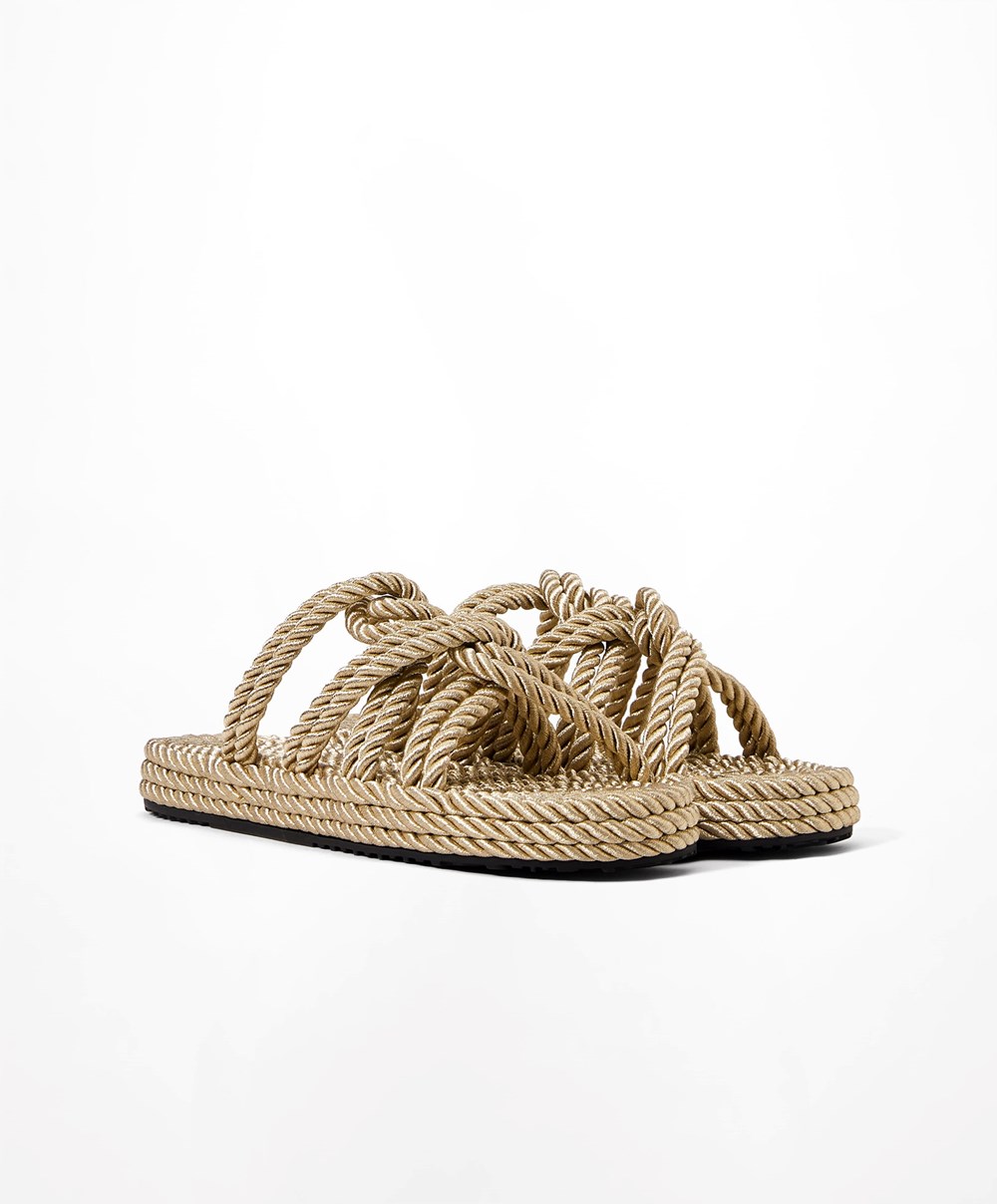 Oysho Rope Sandals Arany | PCFIAL-105