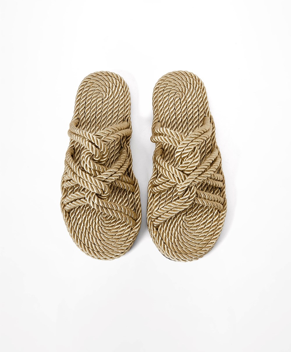 Oysho Rope Sandals Arany | PCFIAL-105