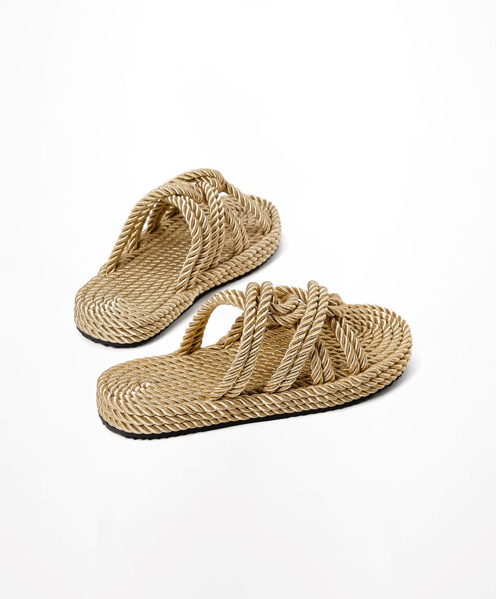 Oysho Rope Sandals Arany | PCFIAL-105