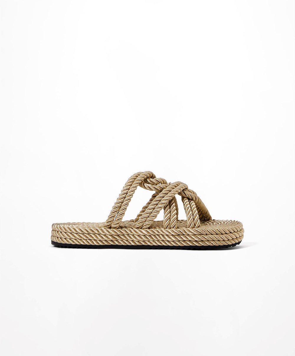 Oysho Rope Sandals Arany | PCFIAL-105