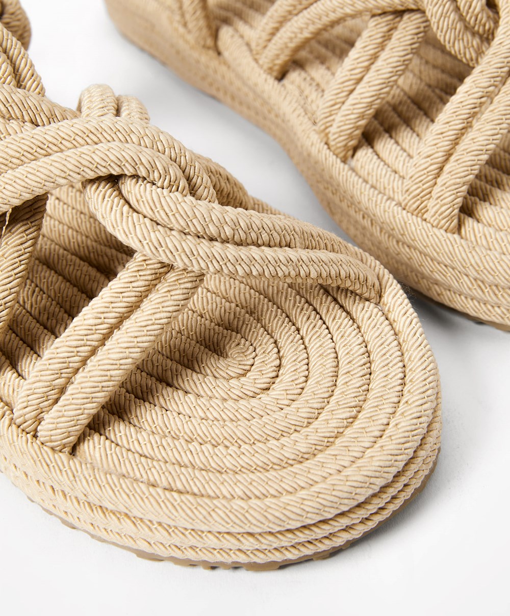 Oysho Rope Sandals Natural | DVHGYR-698