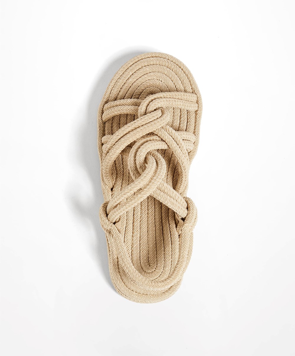 Oysho Rope Sandals Natural | DVHGYR-698