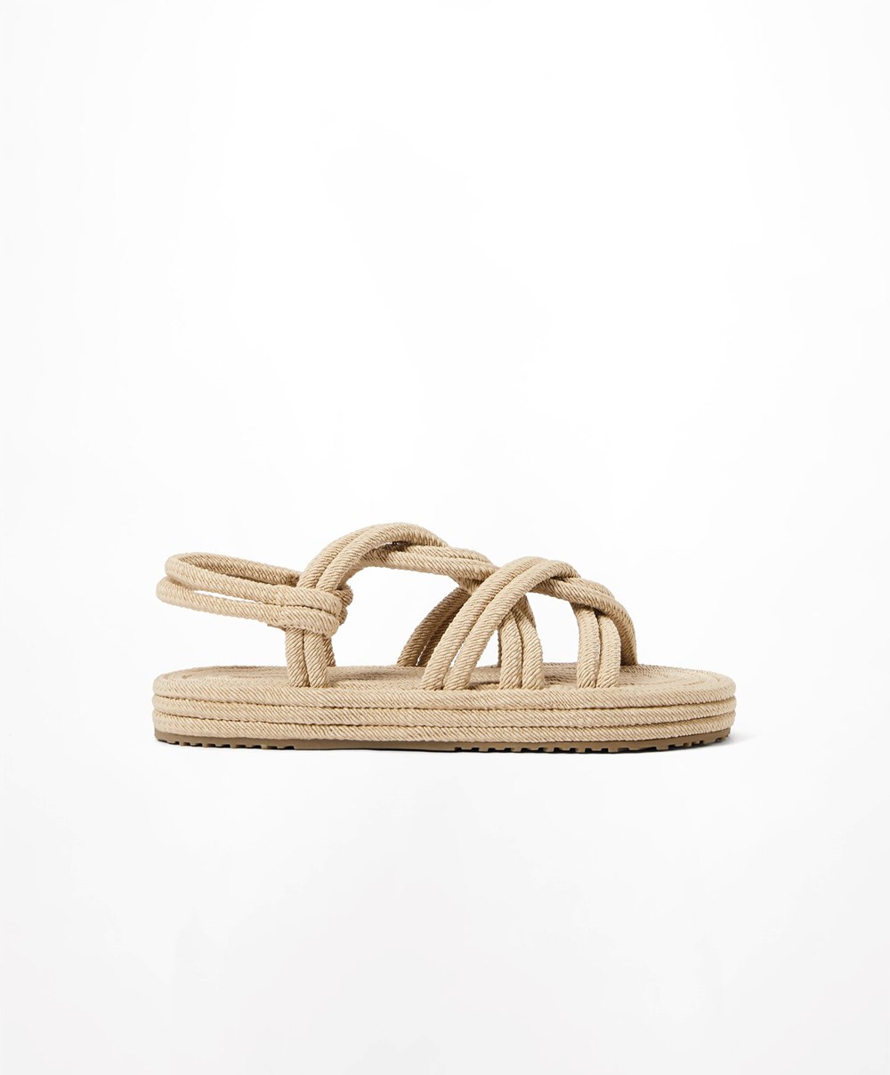 Oysho Rope Sandals Natural | DVHGYR-698