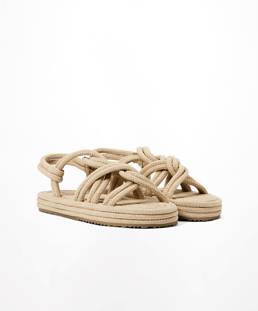 Oysho Rope Sandals Natural | JYOEAS-087