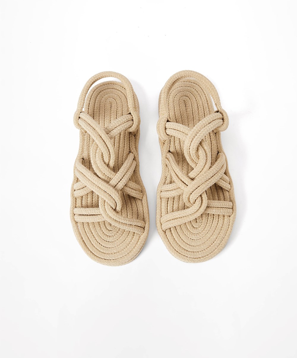 Oysho Rope Sandals Natural | JYOEAS-087