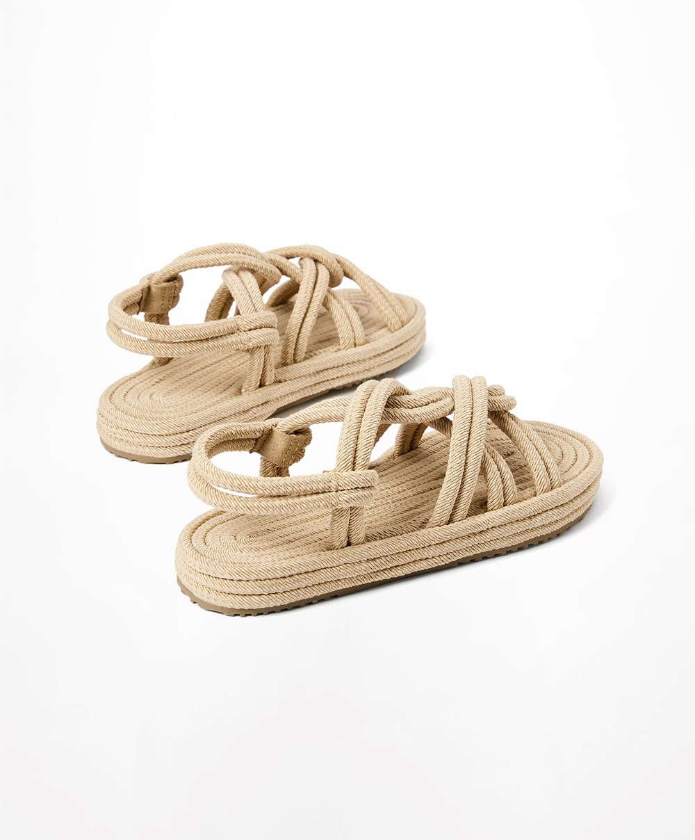 Oysho Rope Sandals Natural | JYOEAS-087