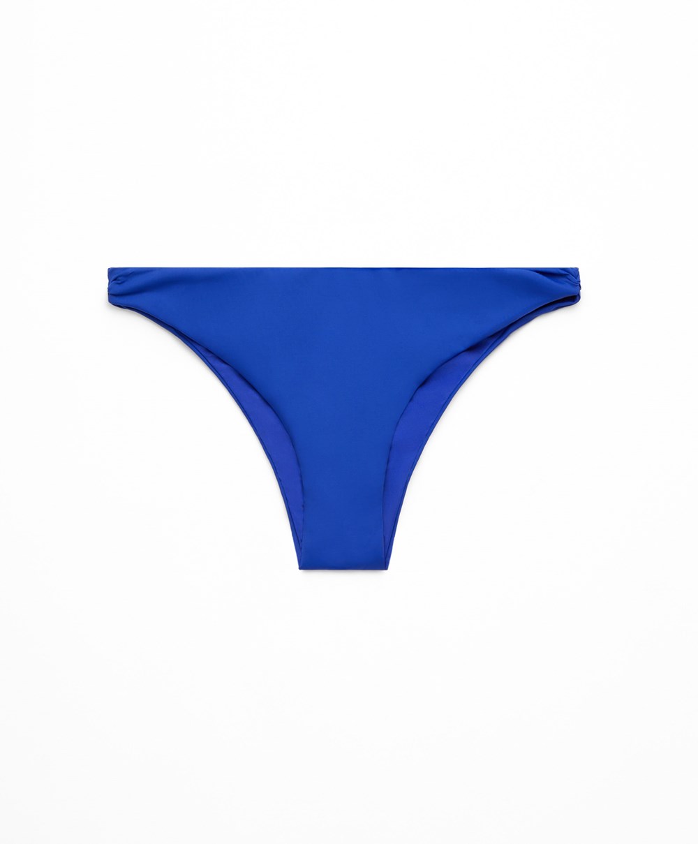 Oysho Ruched Medium-coverage Bikini Briefs Kék | ZOVERP-823