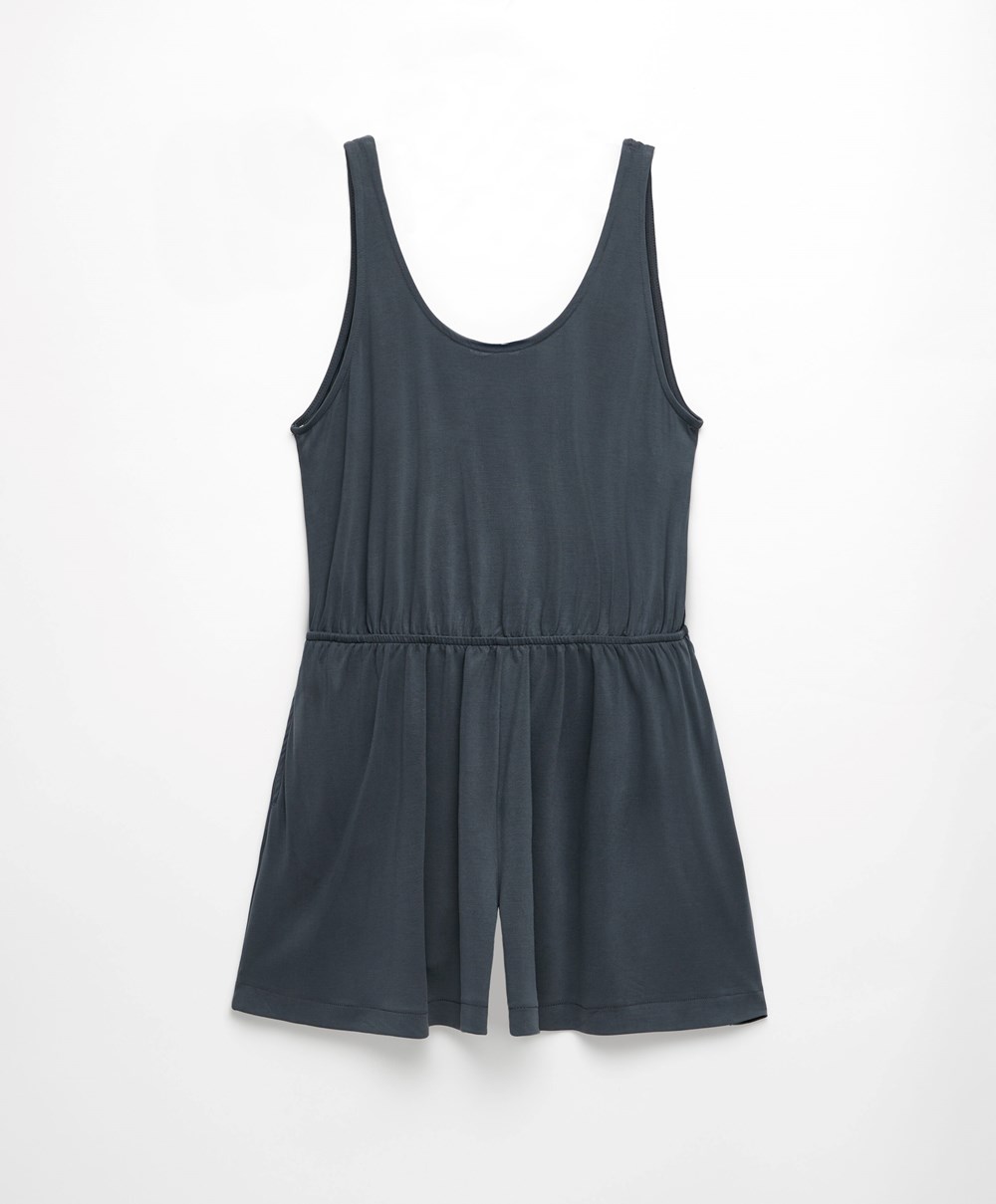 Oysho Rövid Modal Jumpsuit Anthracite | KCPZHA-690