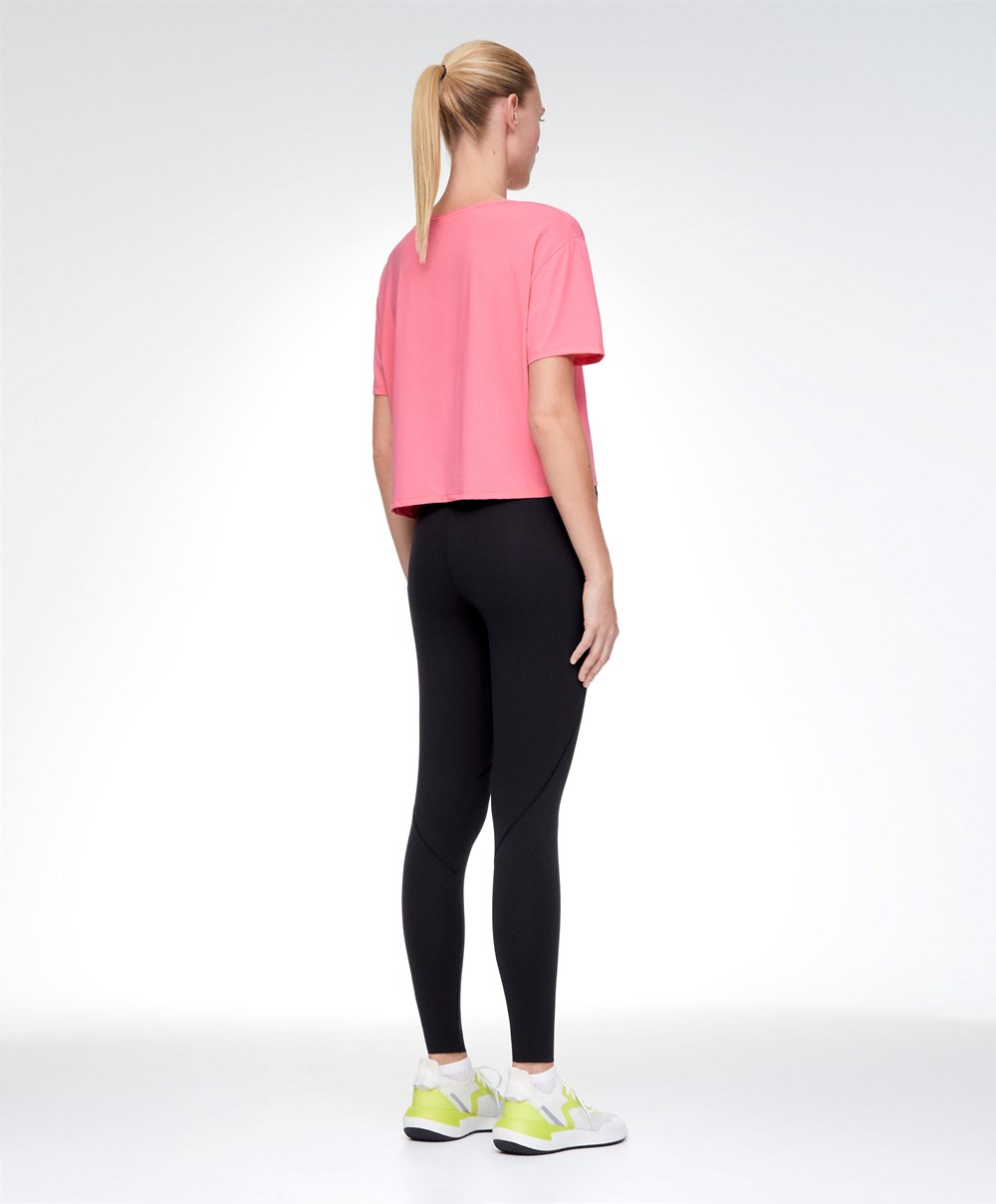 Oysho Rövid-sleeved Technical T-shirt Rózsaszín | EXJCUD-015