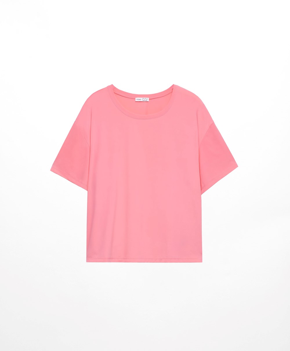 Oysho Rövid-sleeved Technical T-shirt Rózsaszín | EXJCUD-015