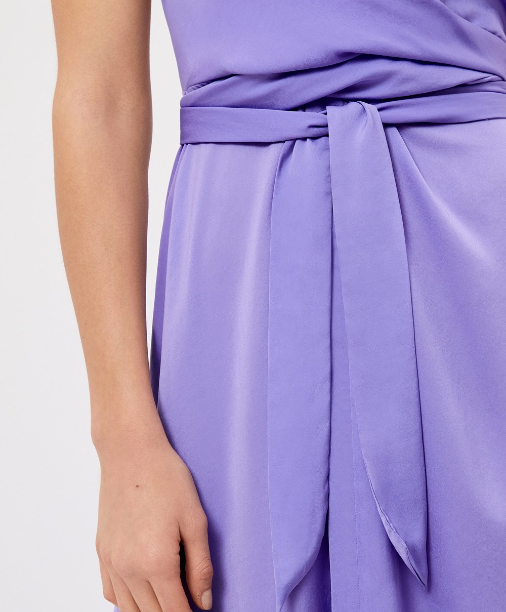 Oysho Satin Halterneck Long Ruha Lilac | NFJRVW-741