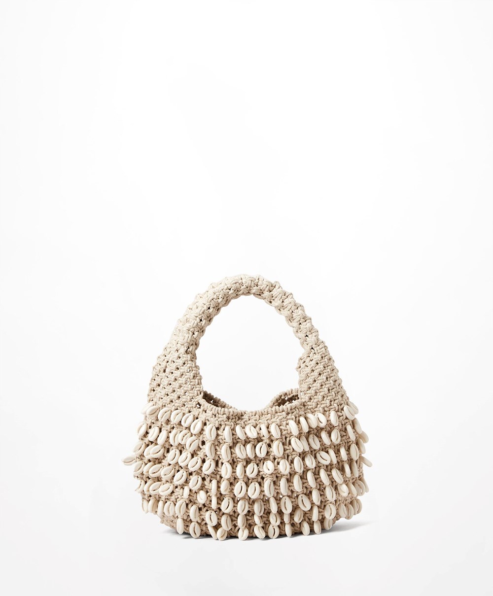 Oysho Shell Handbag With Handle Natural | JAOYTX-357