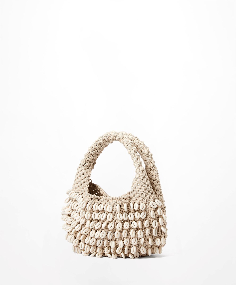 Oysho Shell Handbag With Handle Natural | JAOYTX-357