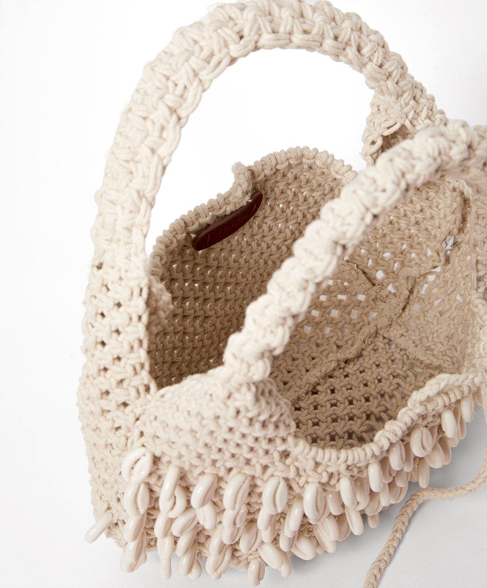 Oysho Shell Handbag With Handle Natural | JAOYTX-357