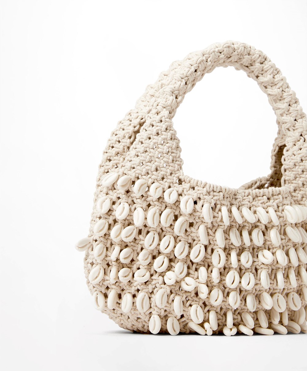 Oysho Shell Handbag With Handle Natural | JAOYTX-357