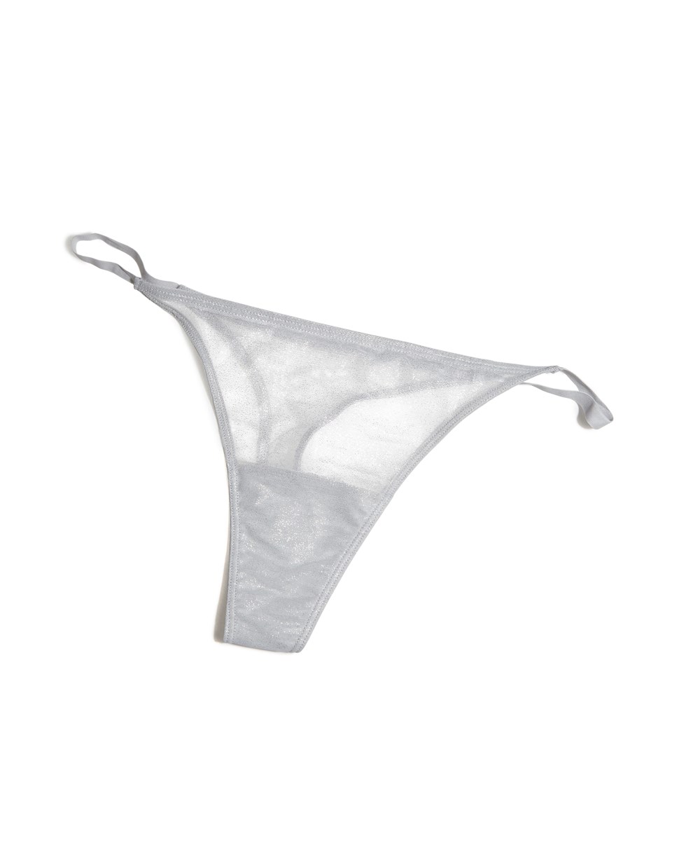 Oysho Shiny Pántos Tulle Tanga Titán | ACBNRV-241