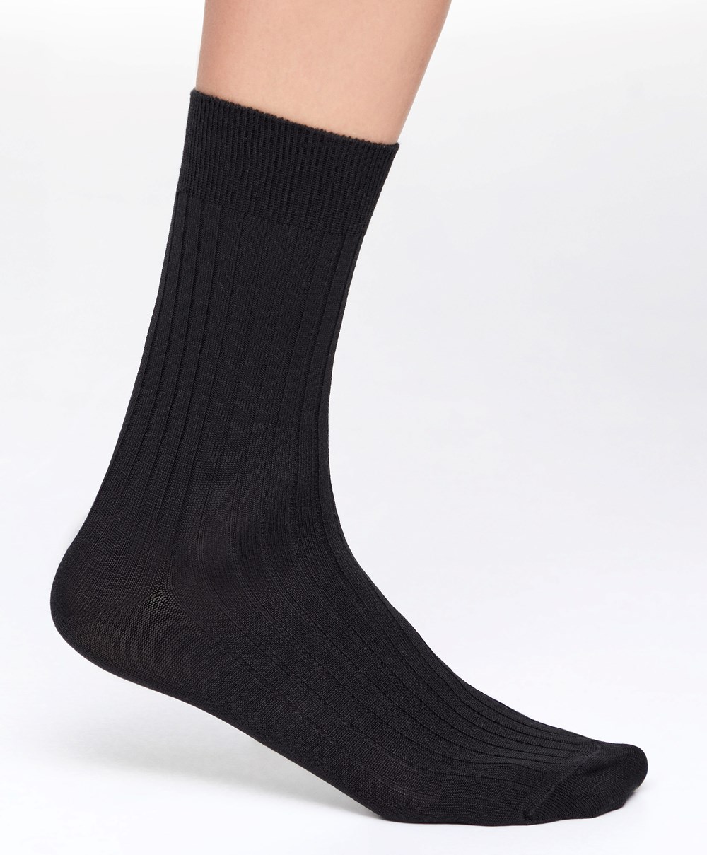 Oysho Silk Classic Socks Fekete | OCUMBT-634