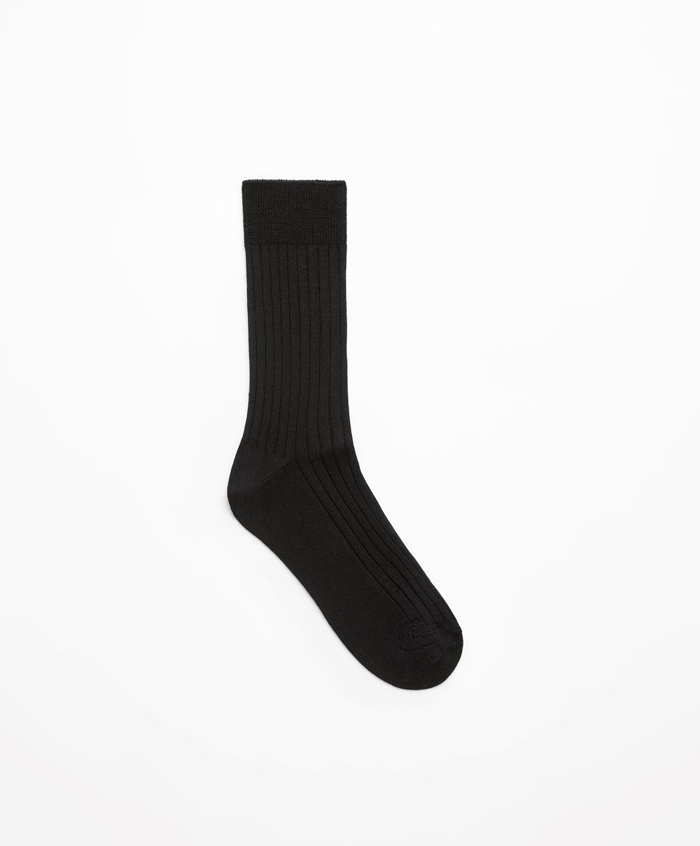 Oysho Silk Classic Socks Fekete | OCUMBT-634