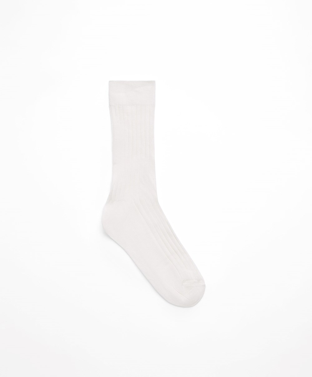 Oysho Silk Classic Socks Pale Ecru | GHISXR-398