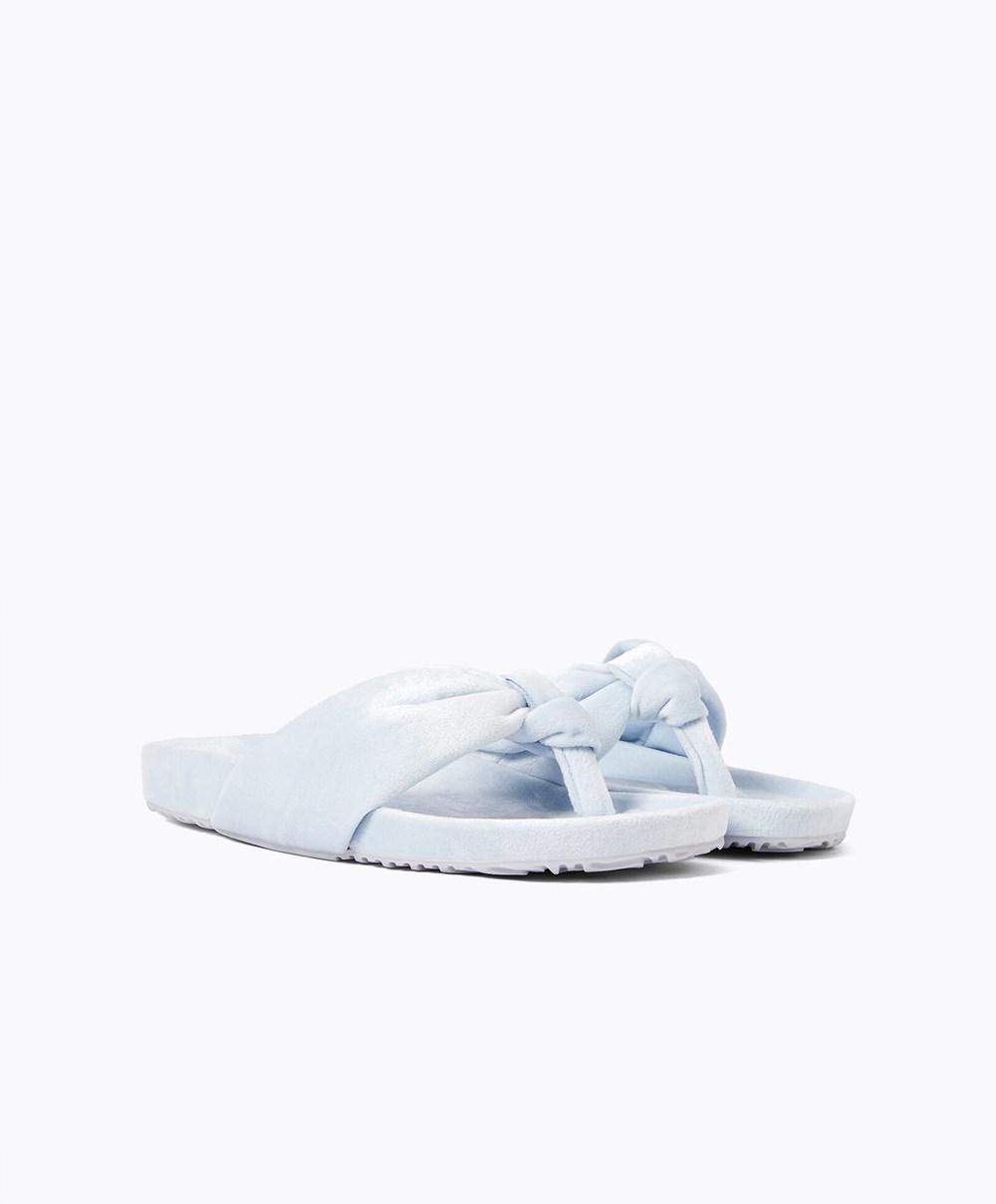 Oysho Slim Knot Sandals Kék | KTUIYX-891