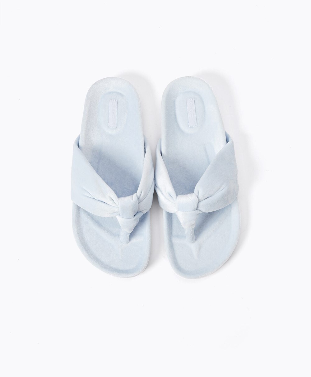 Oysho Slim Knot Sandals Kék | KTUIYX-891