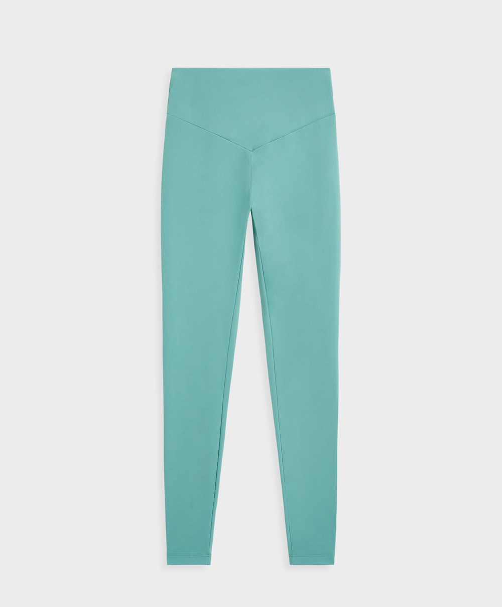 Oysho Soft Compressive 65cm Ankle-length Leggings Aquamarine | DJPGBF-268