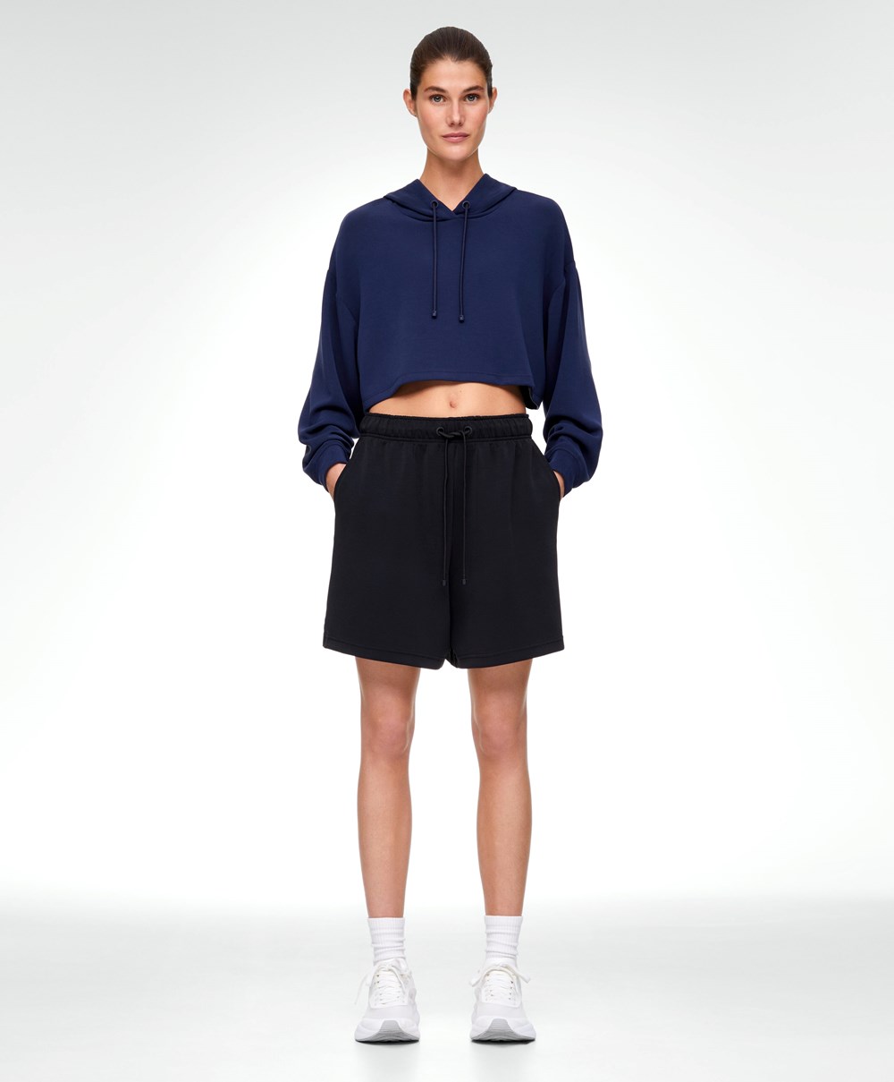 Oysho Soft Touch Modal Bermuda Shorts Fekete | WOIBEZ-148