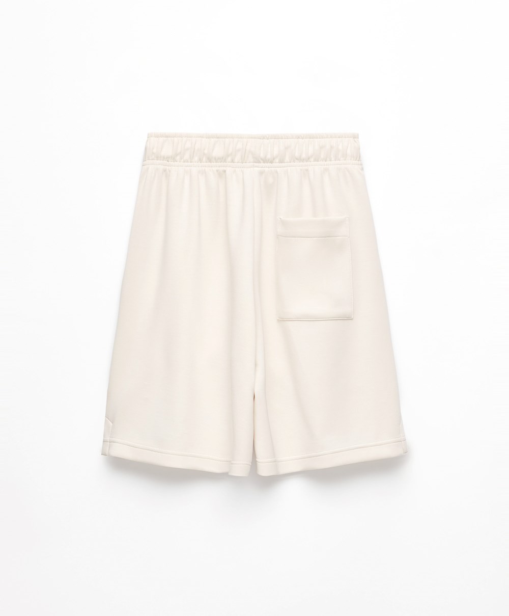 Oysho Soft Touch Modal Bermuda Shorts Stone | BVAIHW-273