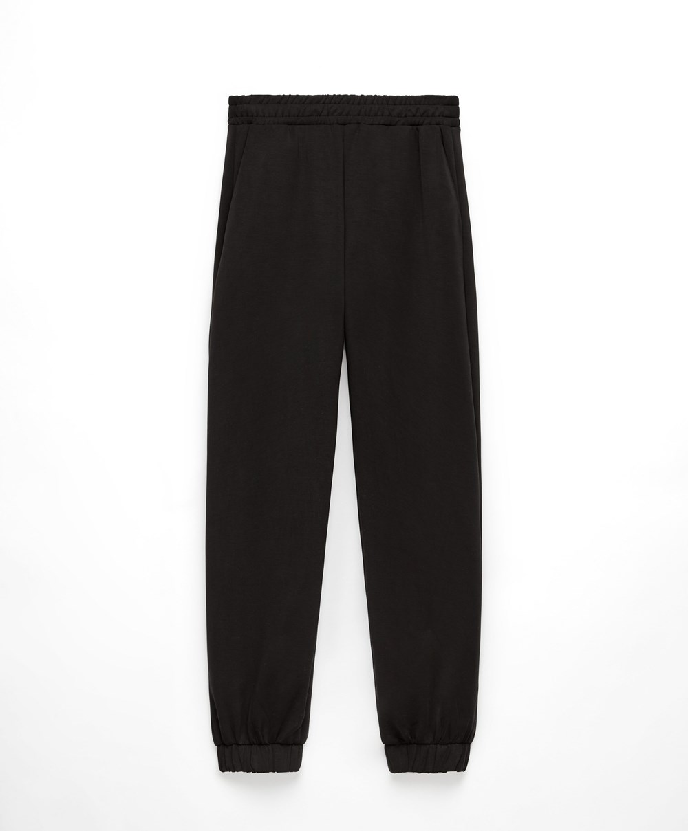 Oysho Soft Touch Modal Joggers Fekete | LGFZYS-192