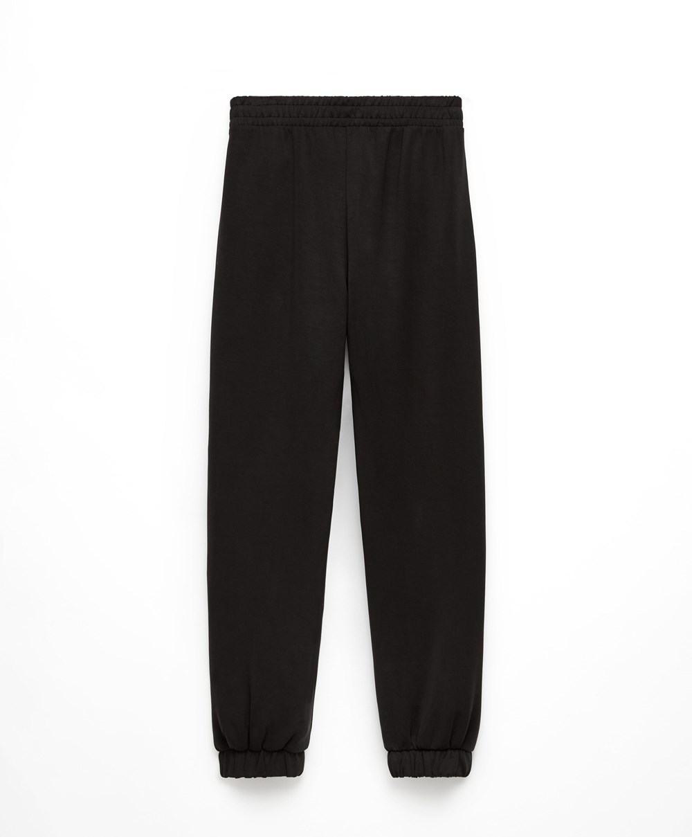 Oysho Soft Touch Modal Joggers Fekete | LGFZYS-192