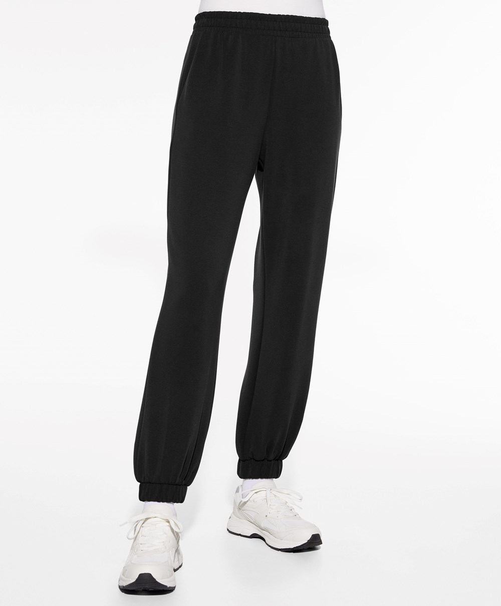 Oysho Soft Touch Modal Joggers Fekete | LGFZYS-192