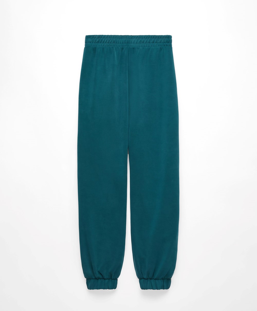 Oysho Soft Touch Modal Joggers Kék Zöld | OUAZWT-713