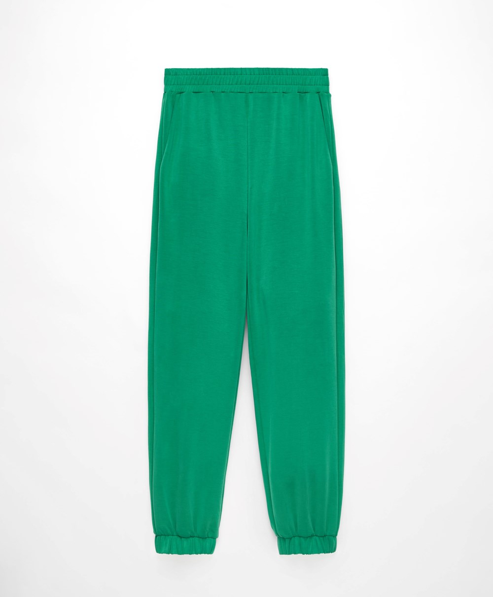 Oysho Soft Touch Modal Joggers Zöld | ZUTFPN-896