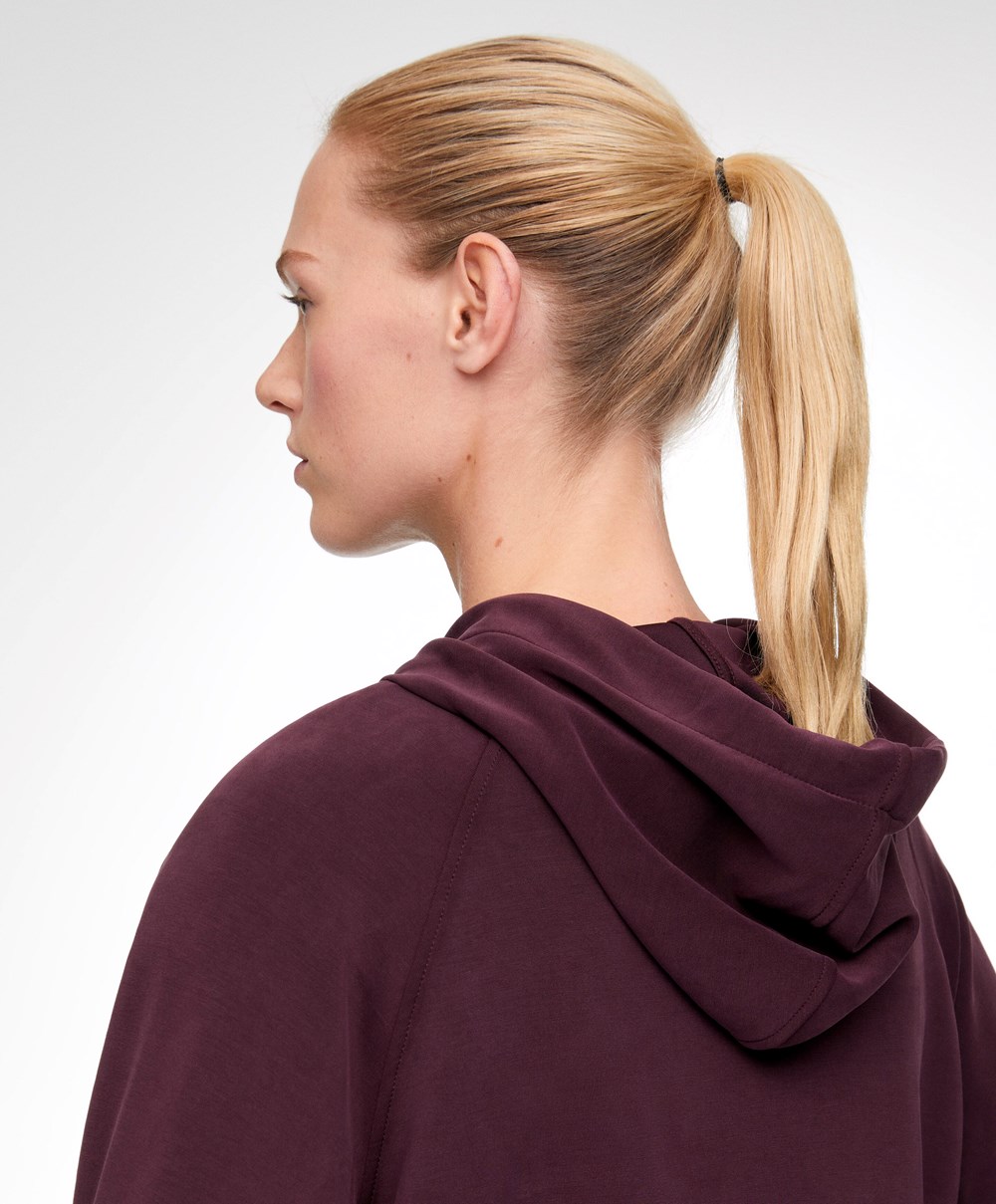 Oysho Soft Touch Modal Sweatshirt Bordó | CJZSQW-035