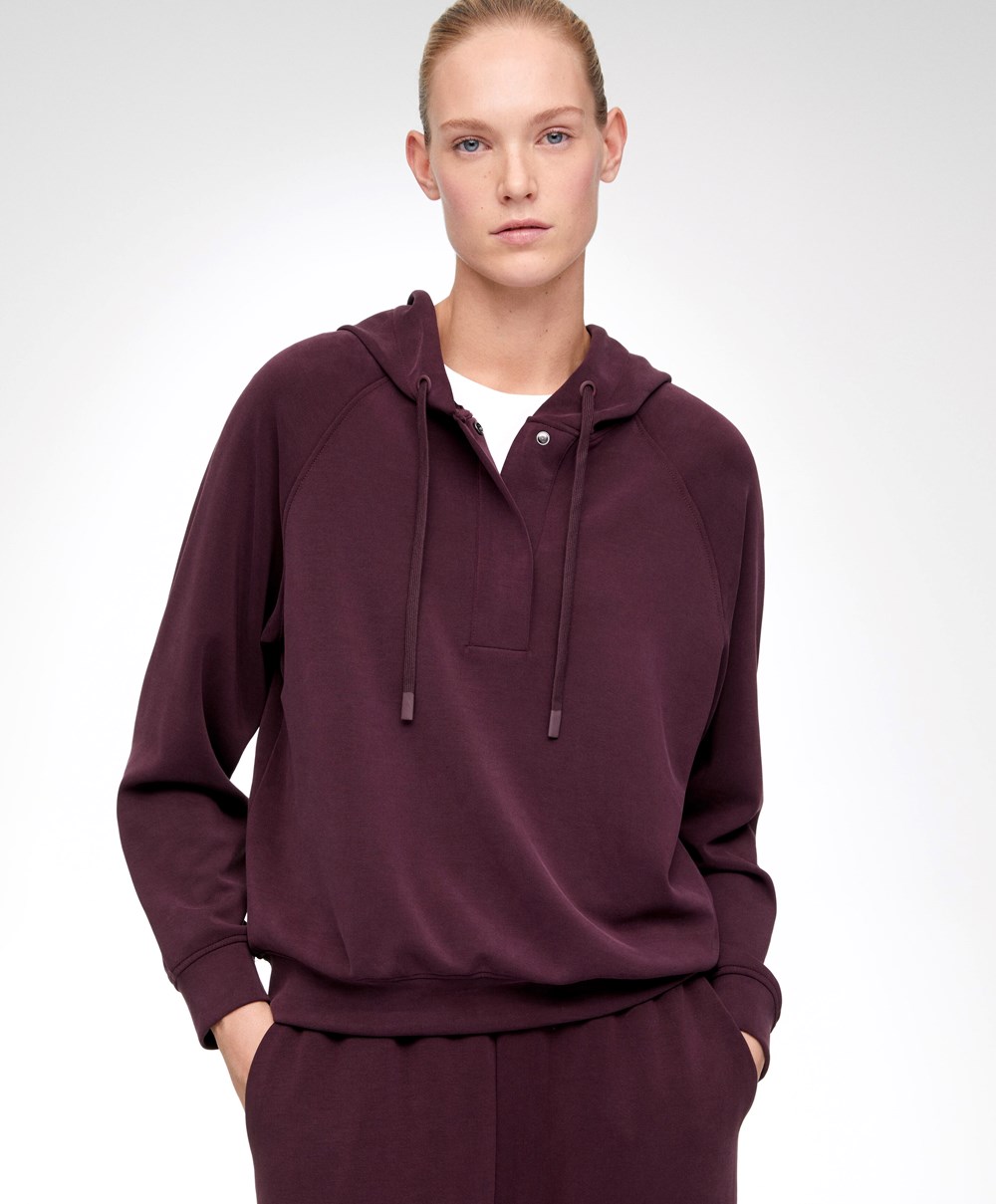 Oysho Soft Touch Modal Sweatshirt Bordó | CJZSQW-035