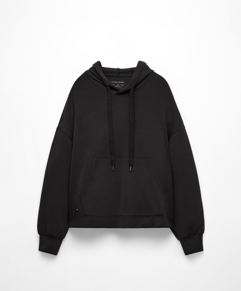 Oysho Soft Touch Modal Sweatshirt Fekete | FYWUBS-170