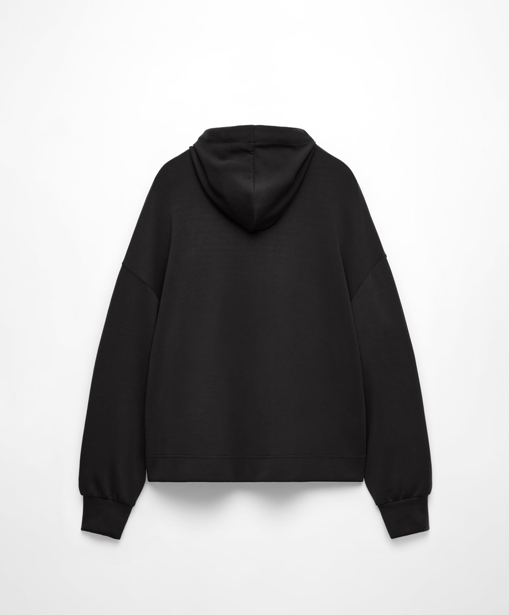 Oysho Soft Touch Modal Sweatshirt Fekete | FYWUBS-170